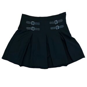 Hot Topic Black Skater Skirt with Buckle Straps